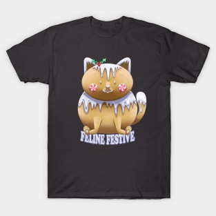 Feline Festive gingerbread cat T-Shirt